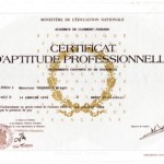 mon diplôme obtenue en 1996