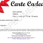 Carte cadeau pour 55 euros specimen le 19 11 2020
